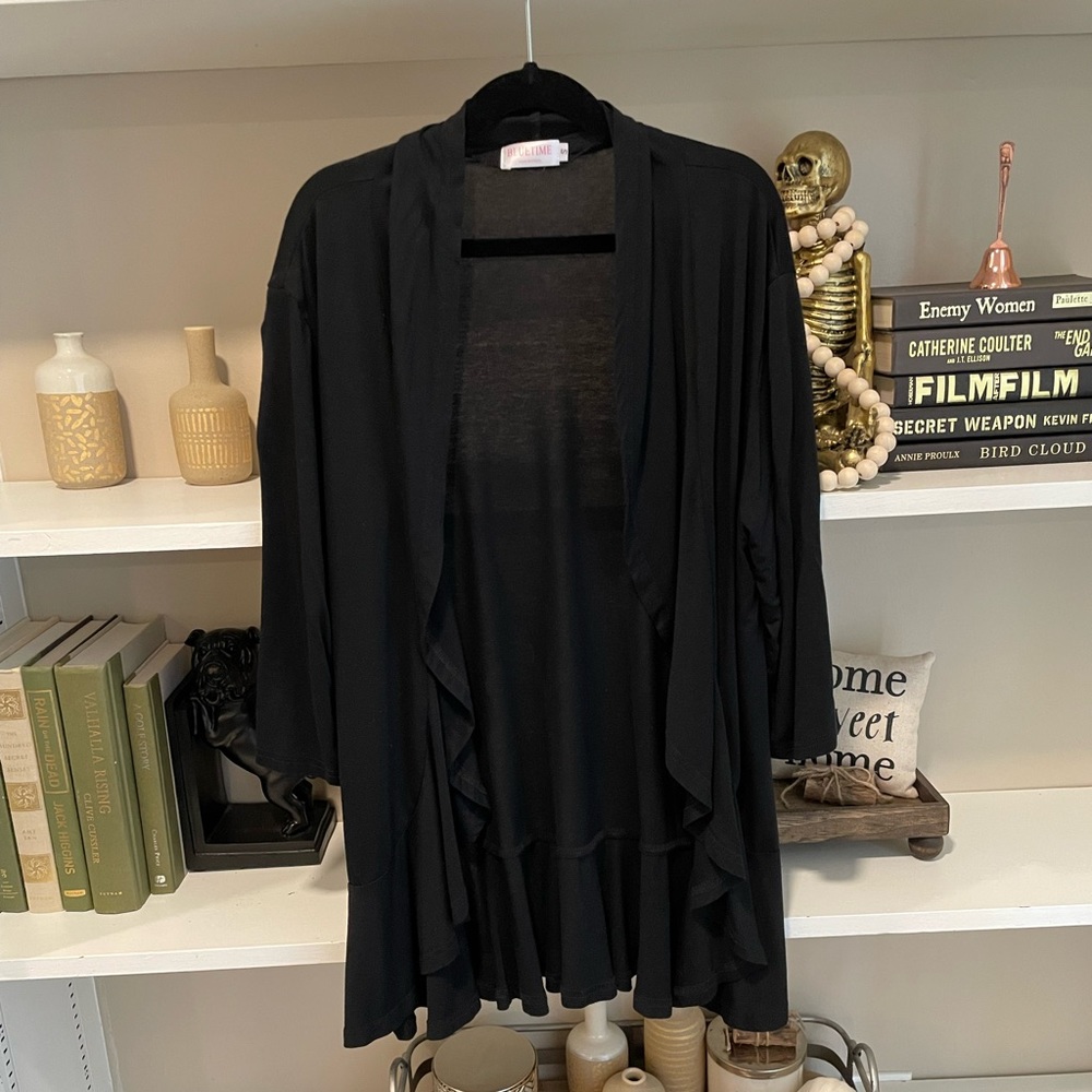 Soft drape open front cardigan